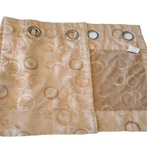 VERATEX Cafe Curtains Embroidered Suede Grommets Sz 54" x 18"
